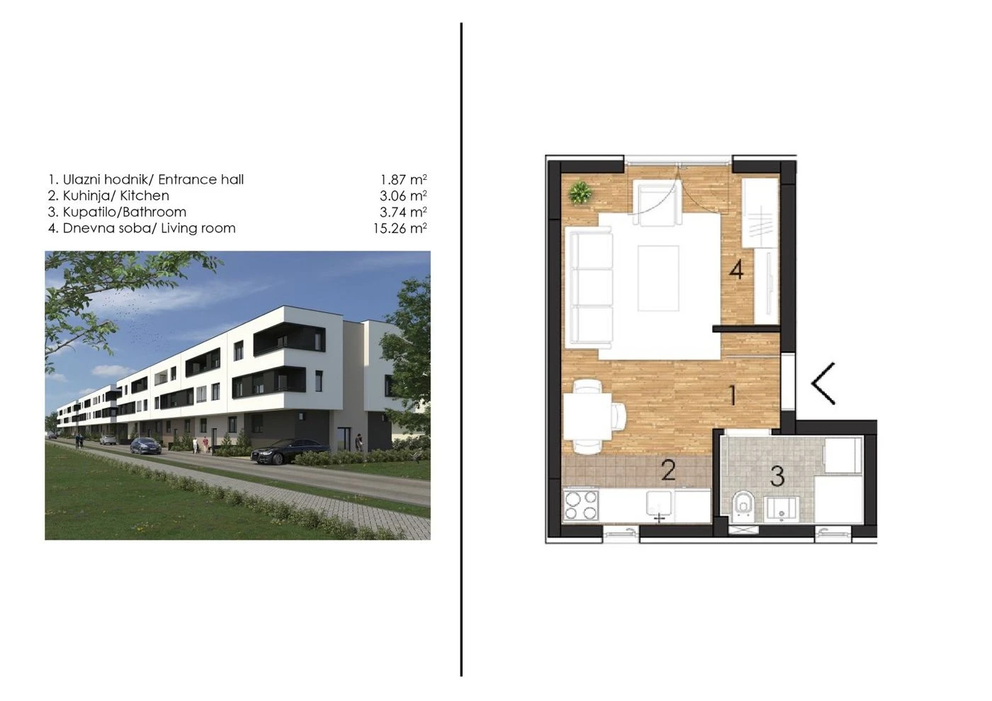 stan na prodaju Novi Sad, 24m2 545136