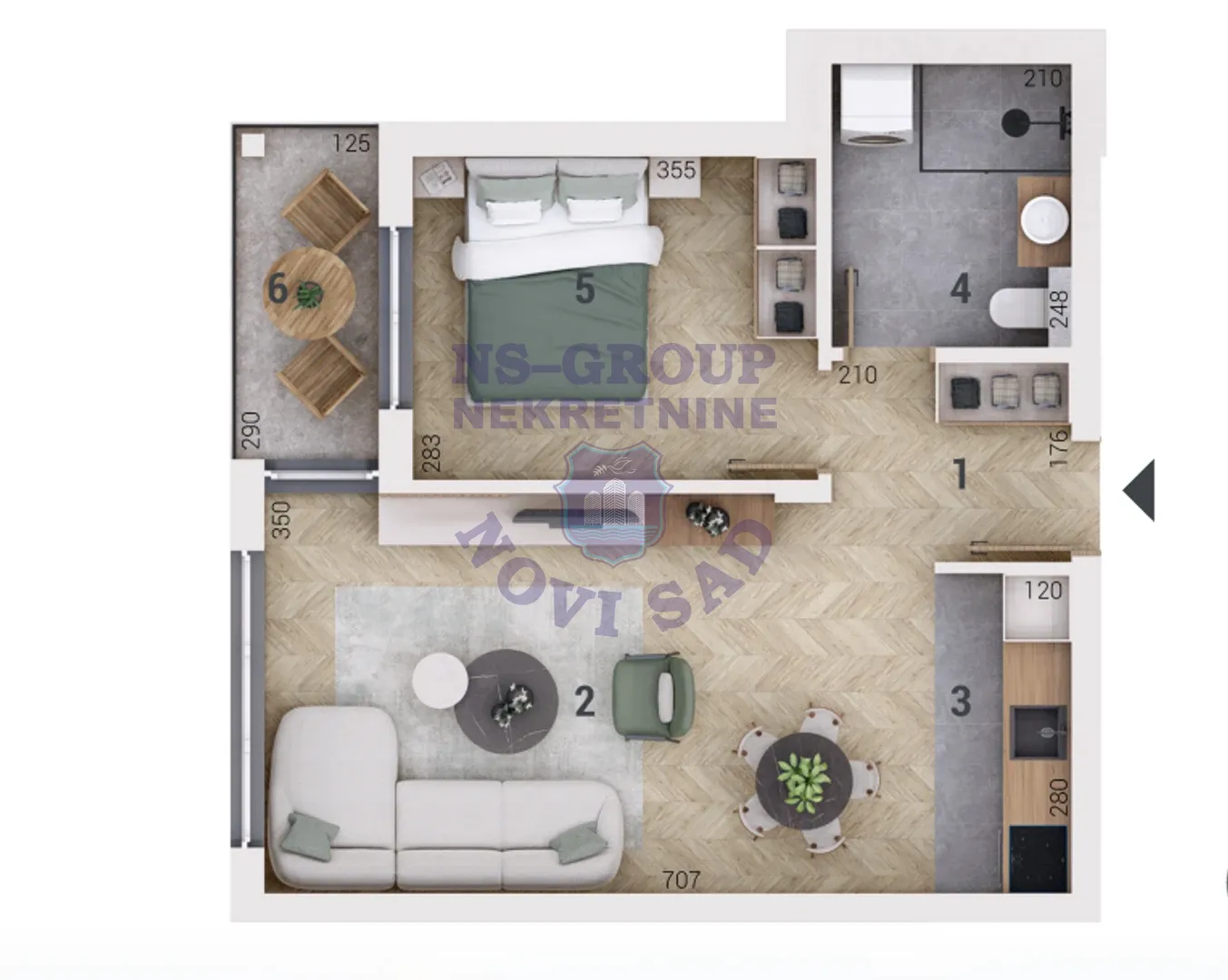 stan na prodaju Novi Sad 45m2 550889