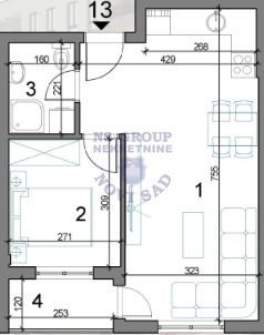 stan na prodaju Novi Sad 41m2 556450