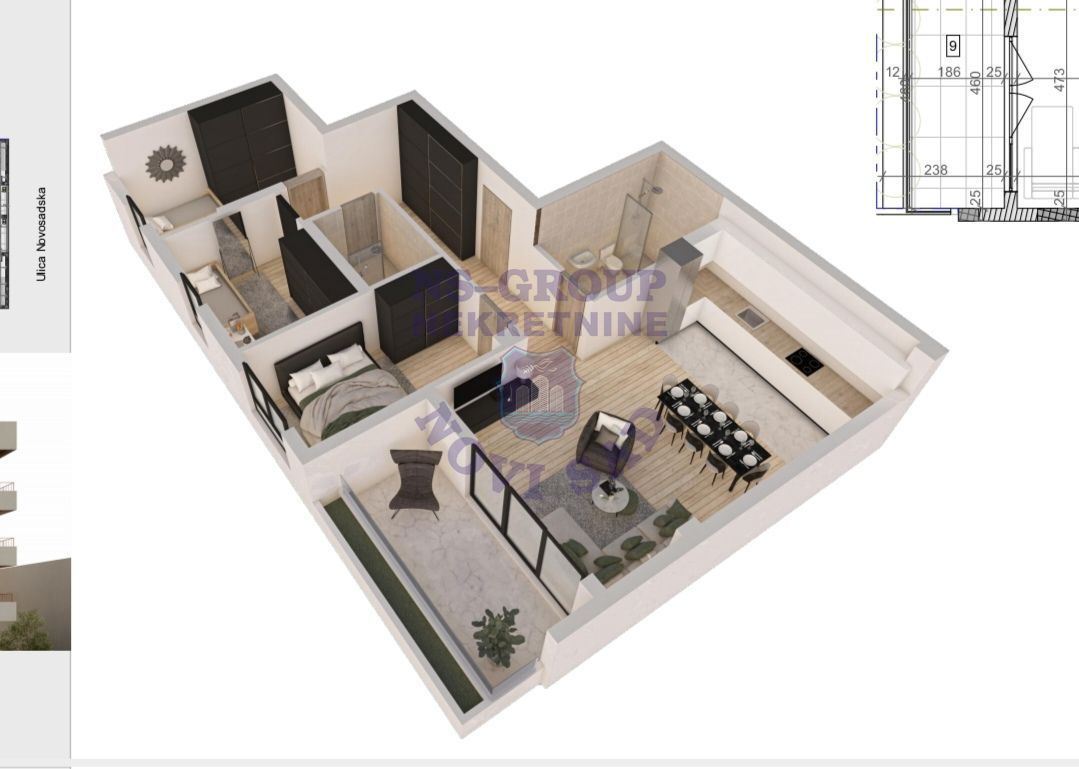 stan na prodaju Sremska Kamenica, 93m2 556001