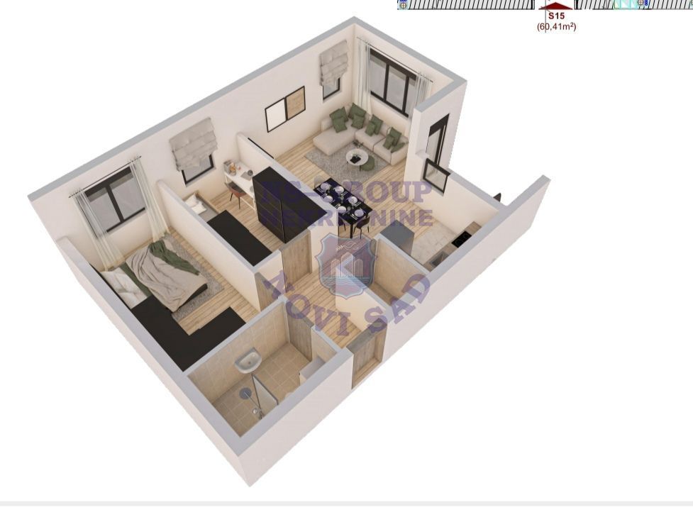 stan na prodaju Sremska Kamenica, 60m2 555980