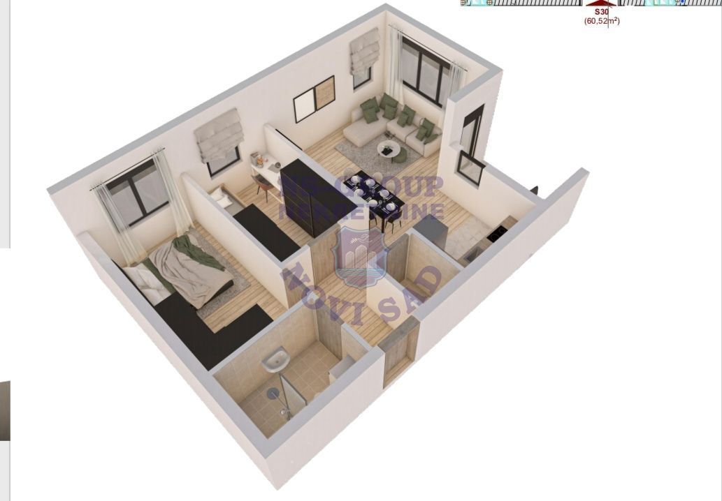 stan na prodaju Sremska Kamenica, 60m2 555999