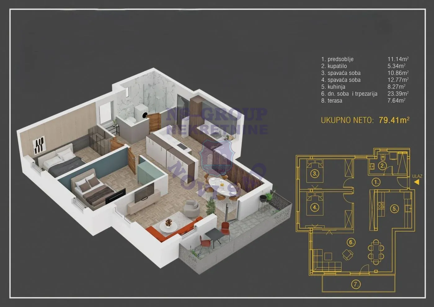 stan na prodaju Petrovaradin, 79m2 563599