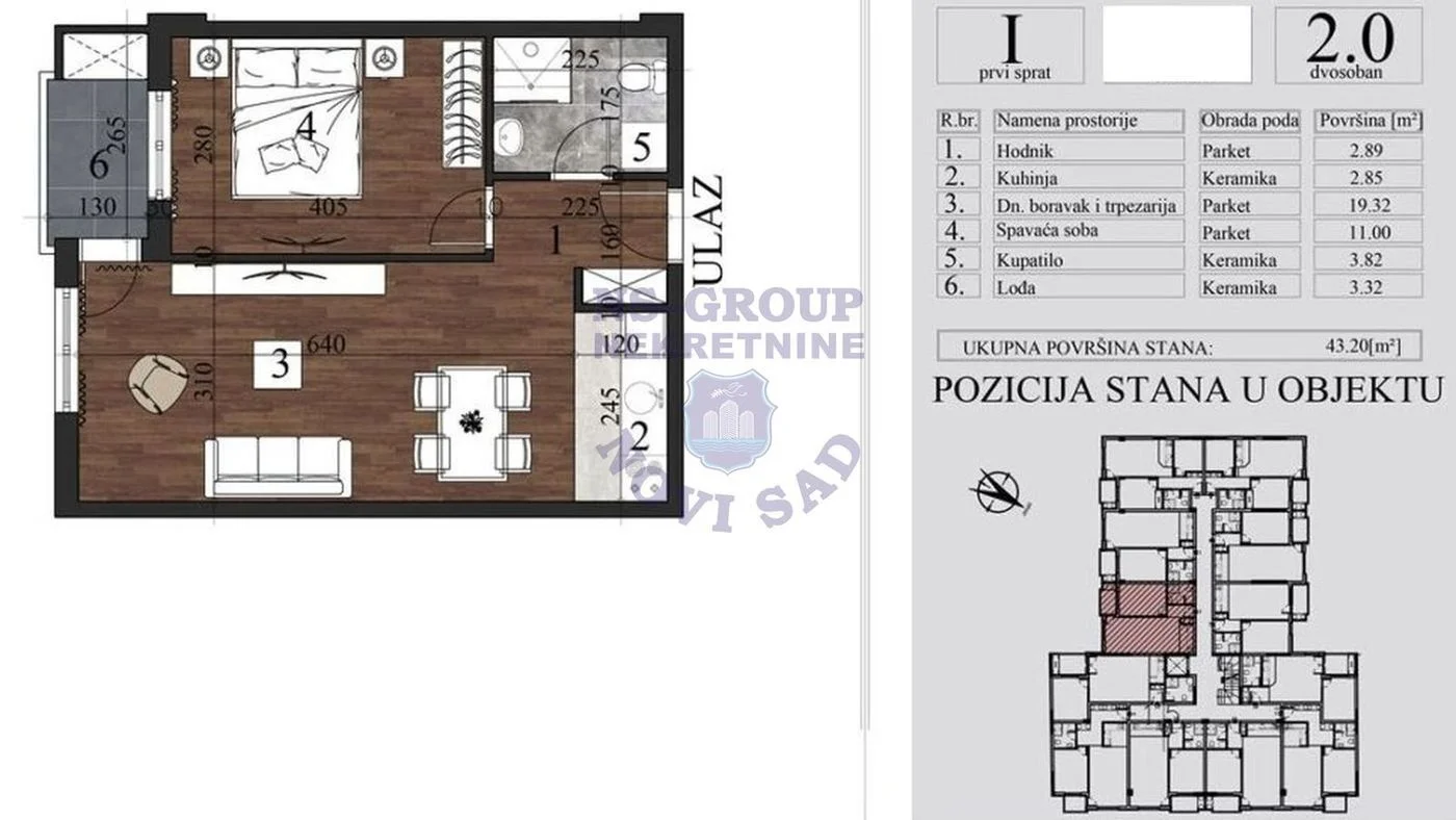 stan na prodaju Novi Sad, 43m2 565347
