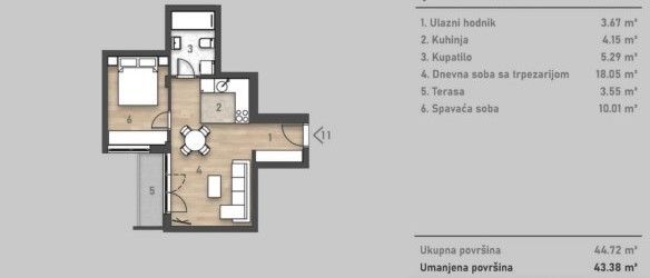 stan na prodaju Novi Sad 43m2 563026