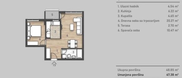 stan na prodaju Novi Sad 47m2 563028